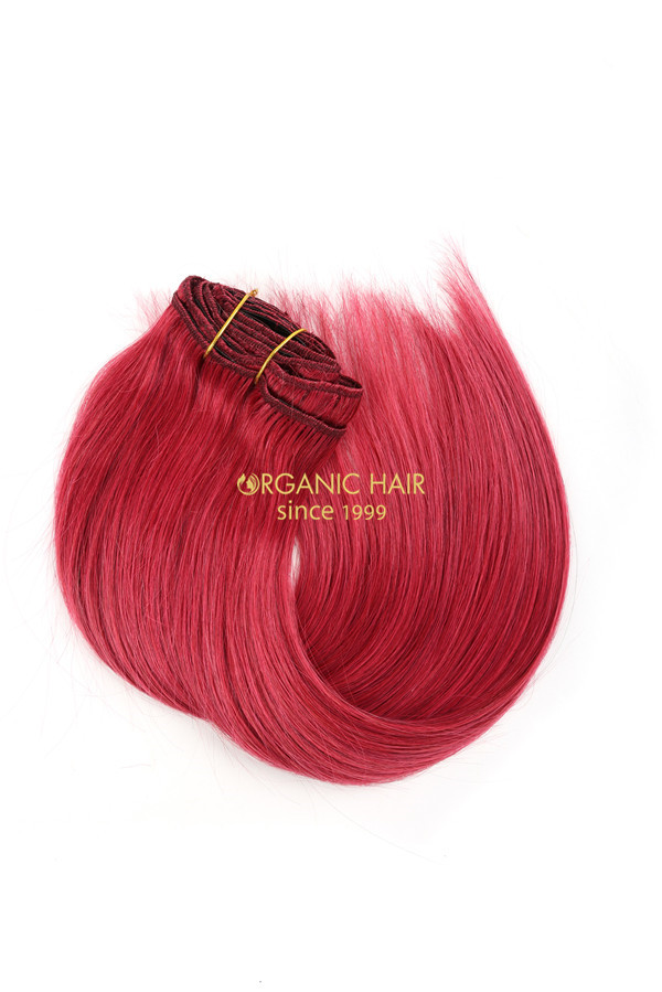 Wholesale real hair extensions clip in purple hair extensions